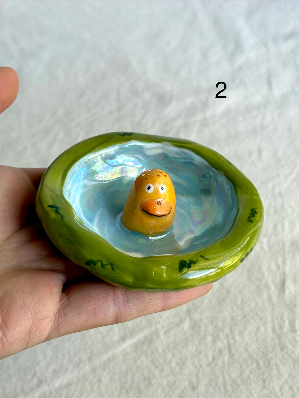 Quirky Ceramic Duck Ring Dish - SL ceramics 