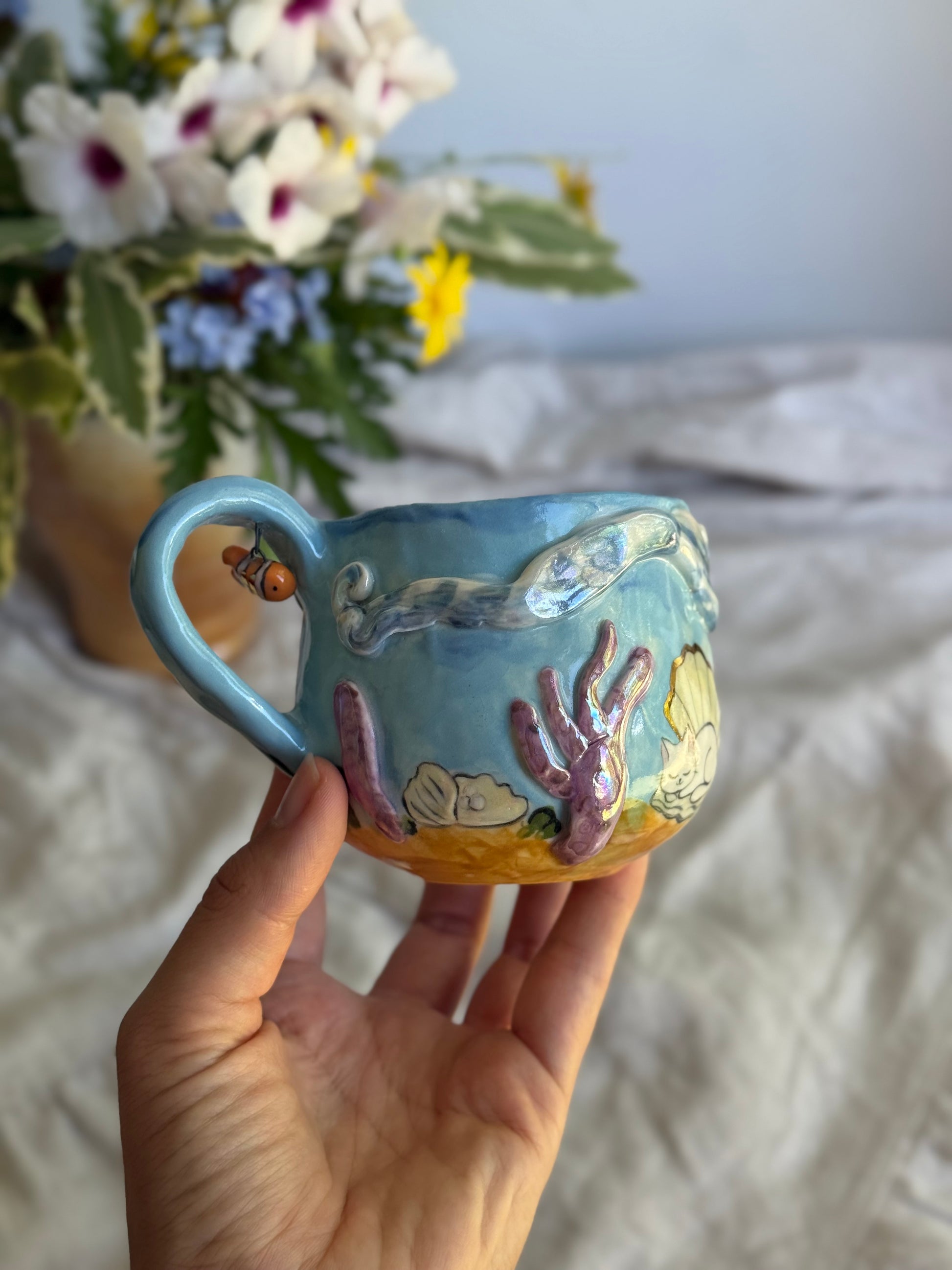 3D Underwater Life Ceramic Mug - SL ceramics 
