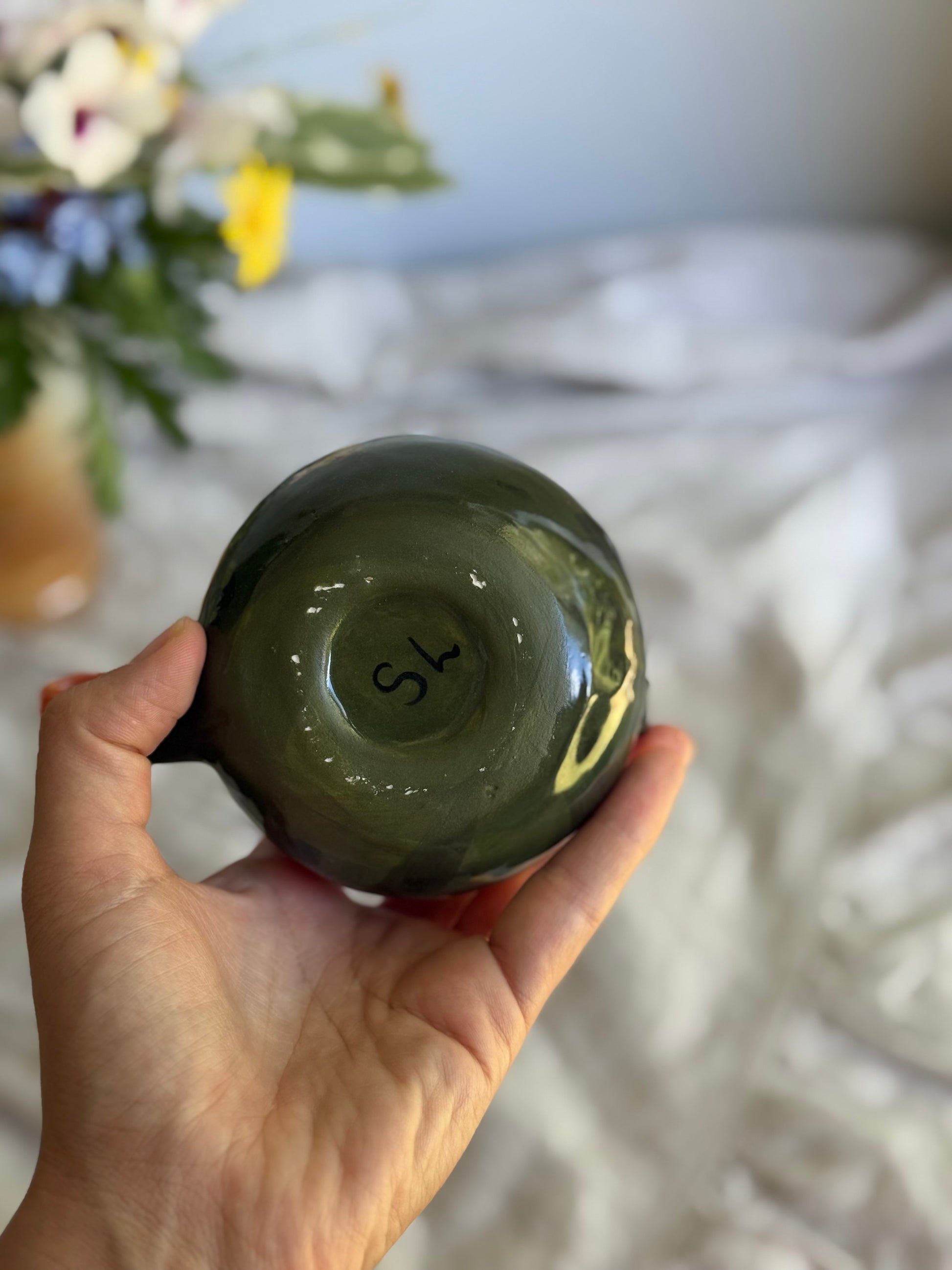 Style C gold accent hot air balloon mug – unique handmade ceramics Melbourne