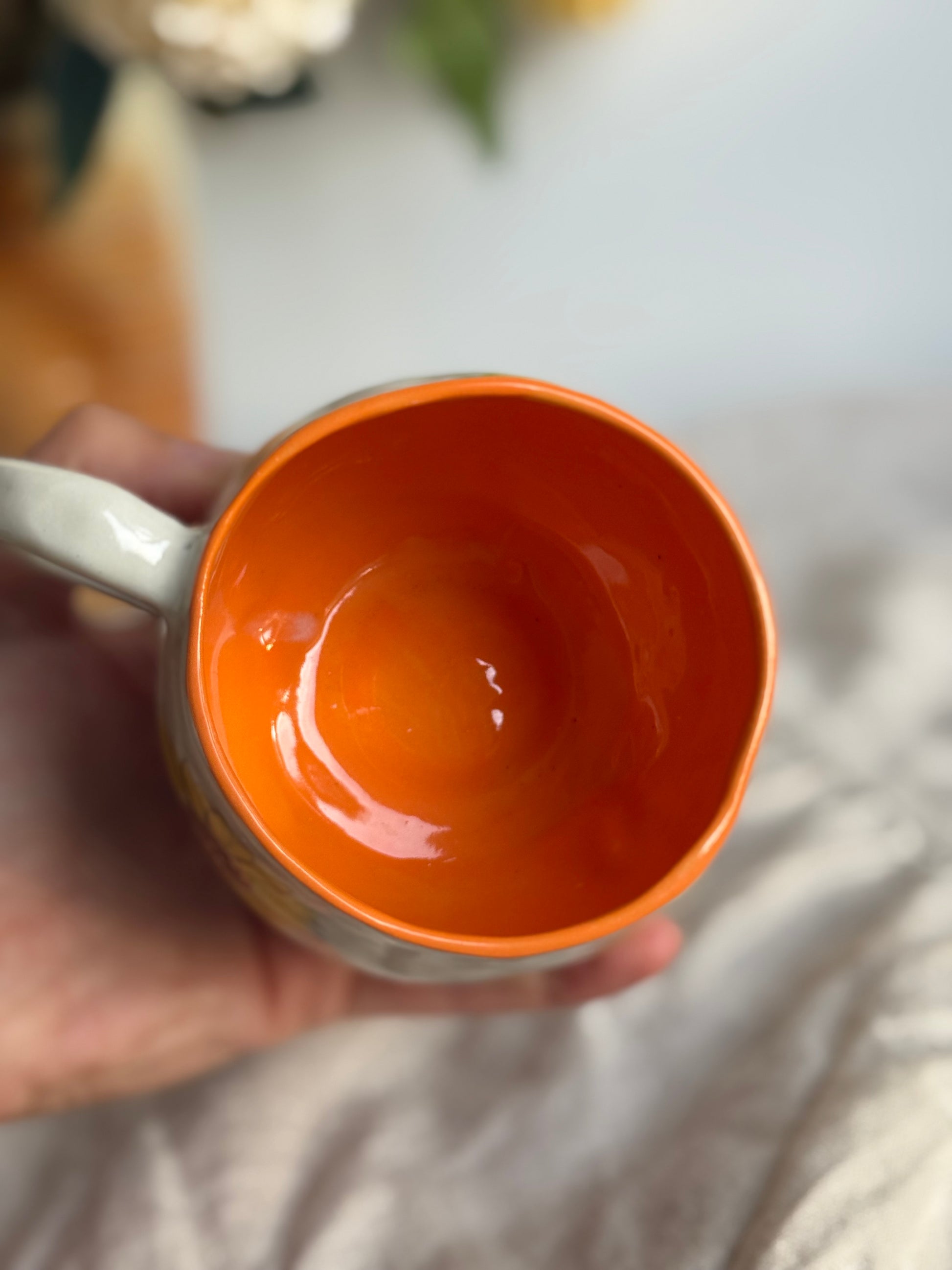 Orange inside of the mug