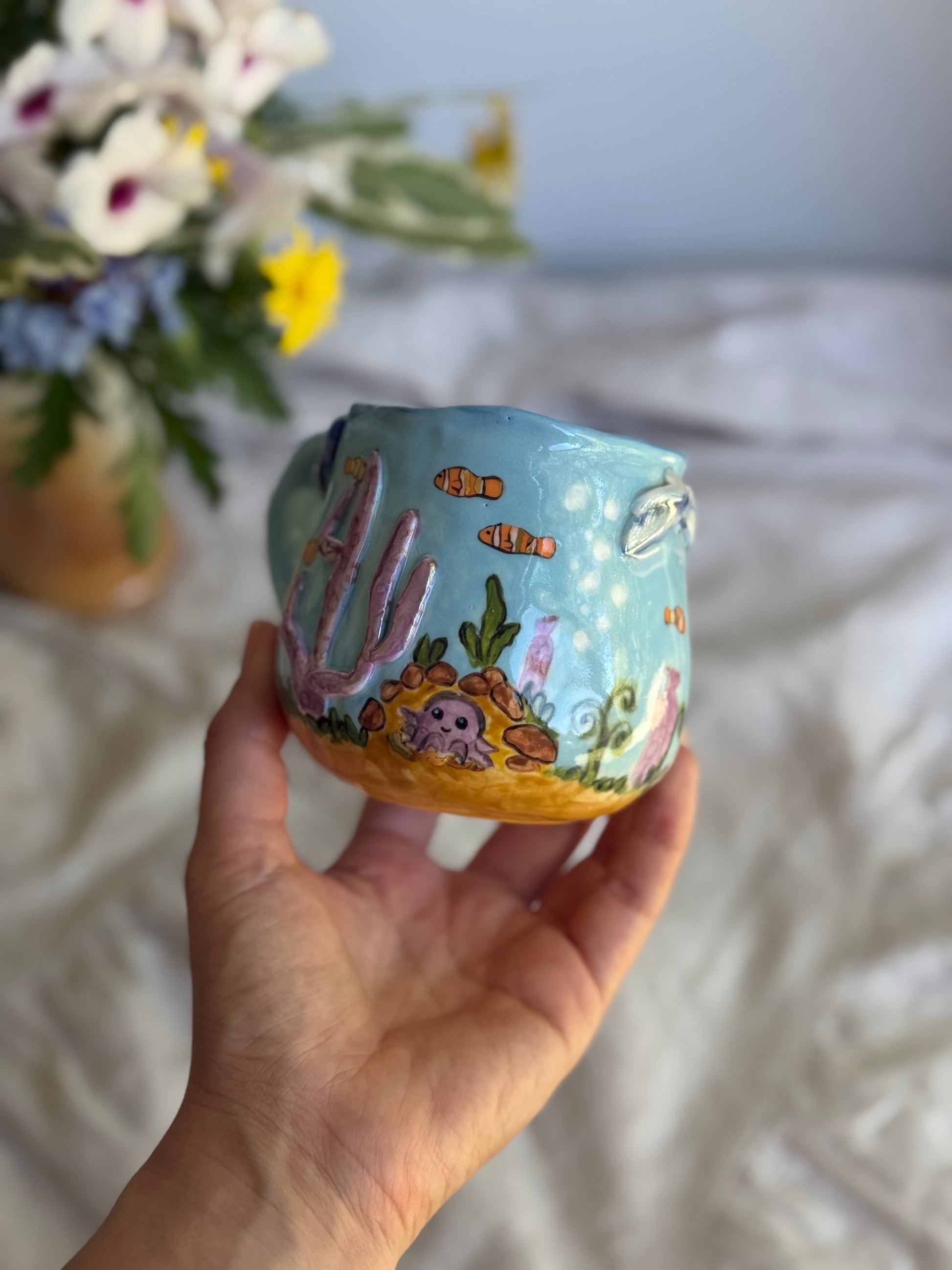 3D Underwater Life Ceramic Mug - SL ceramics 