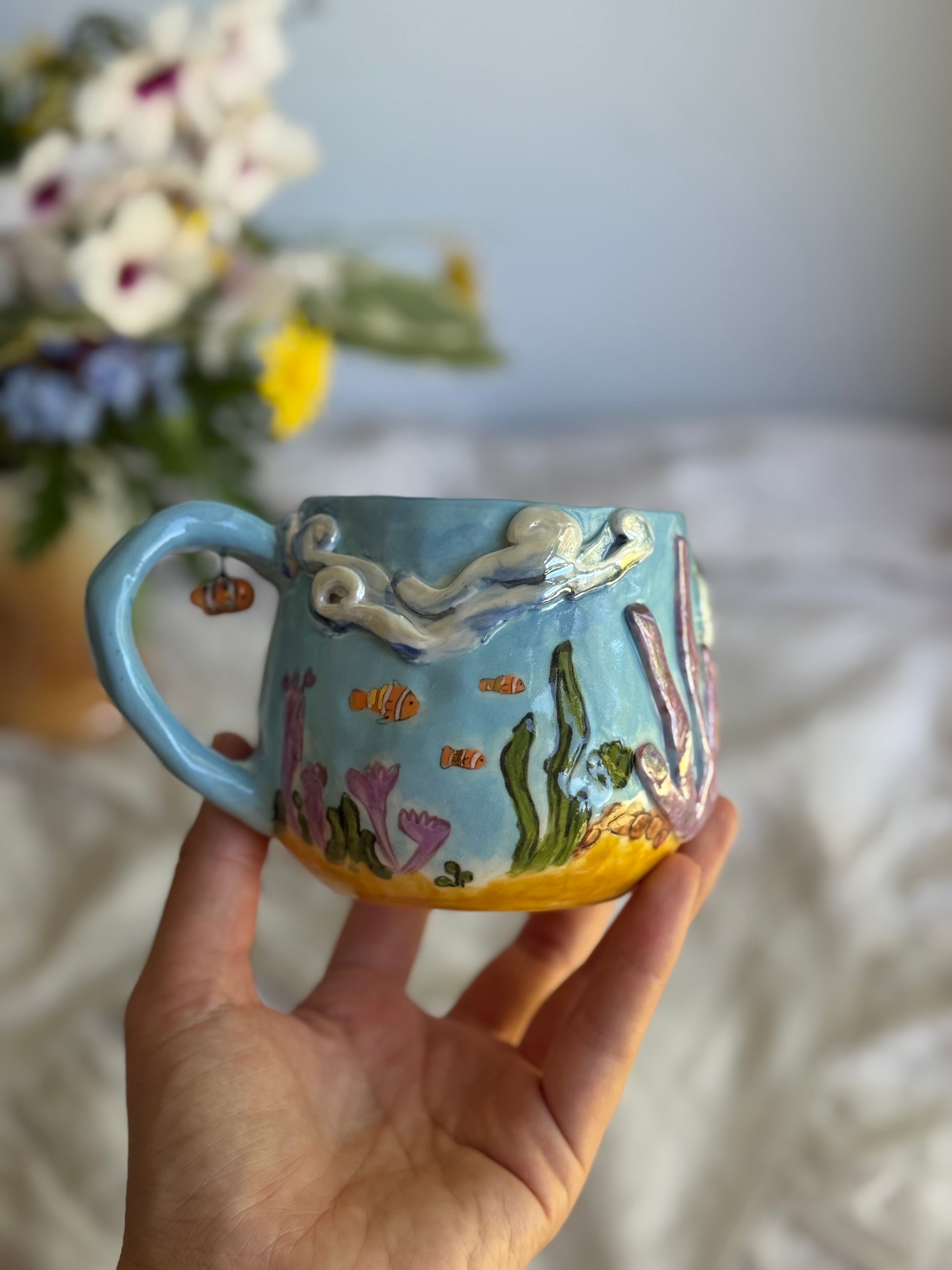 3D Underwater Life Ceramic Mug - SL ceramics 