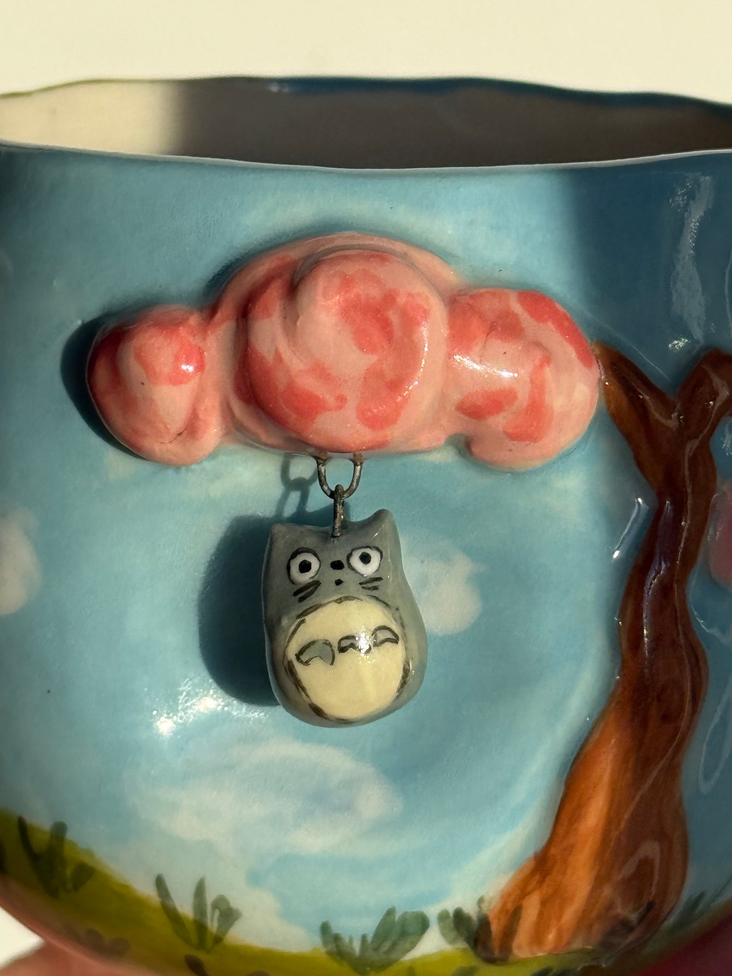 Totoro Ceramic Mug with Hanging Charm