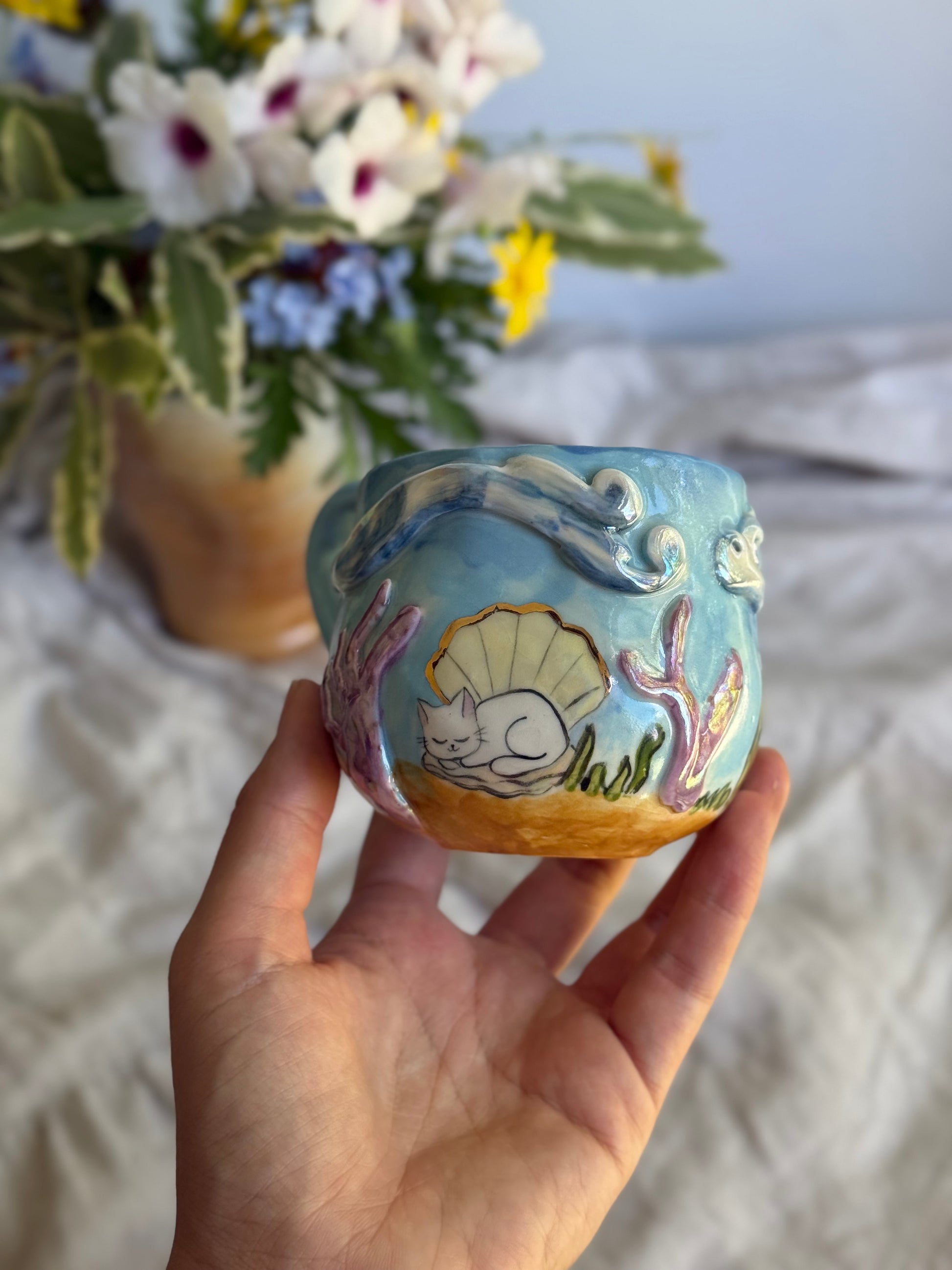 3D Underwater Life Ceramic Mug - SL ceramics 