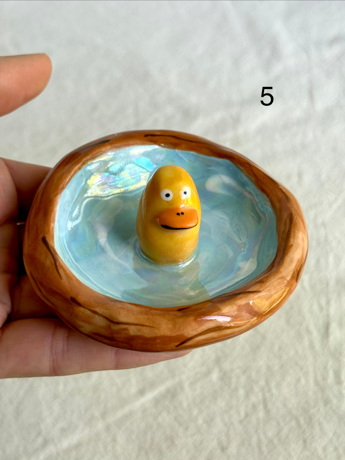 Quirky Ceramic Duck Ring Dish - SL ceramics 