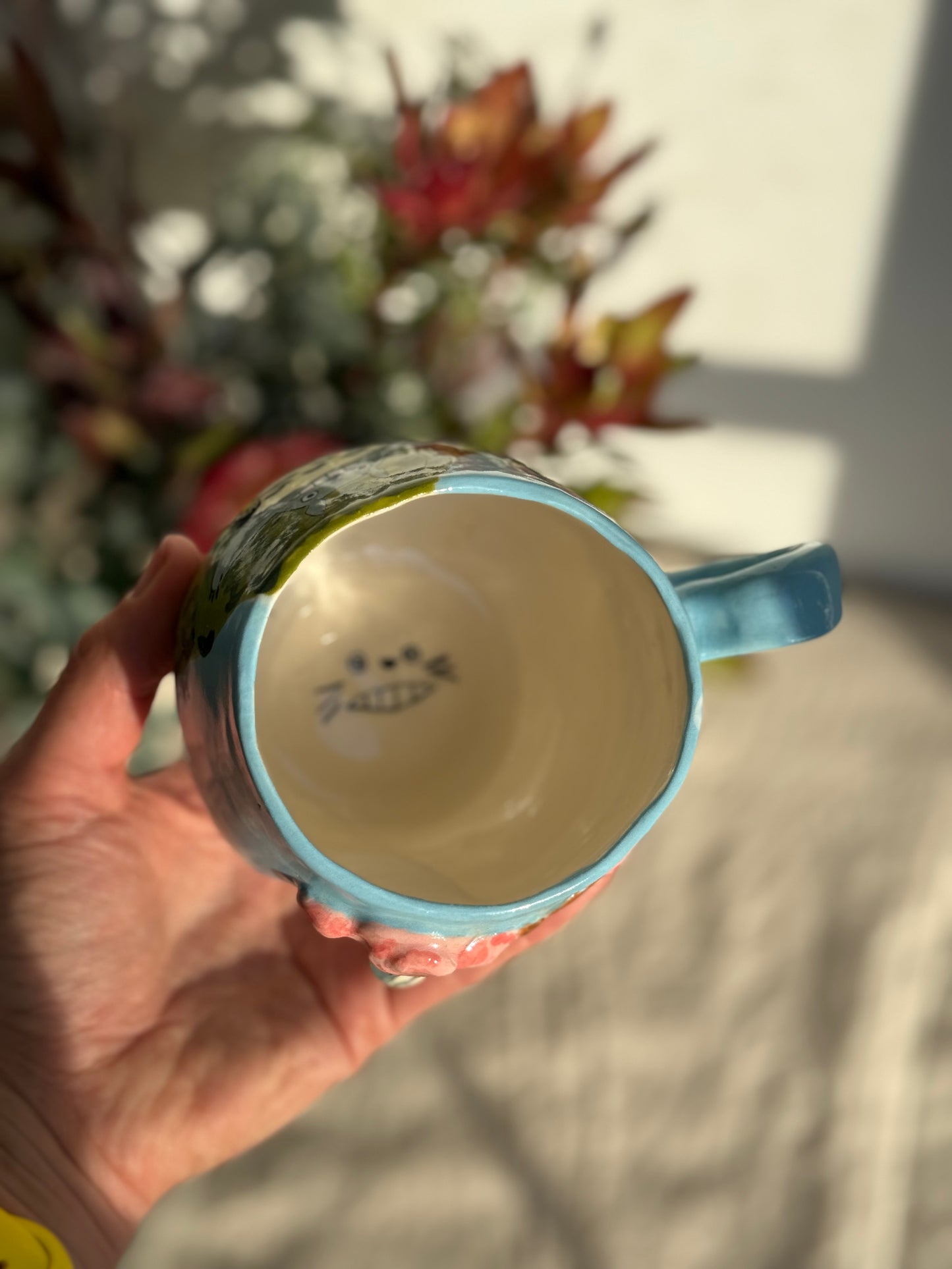 Totoro Ceramic Mug with Hanging Charm
