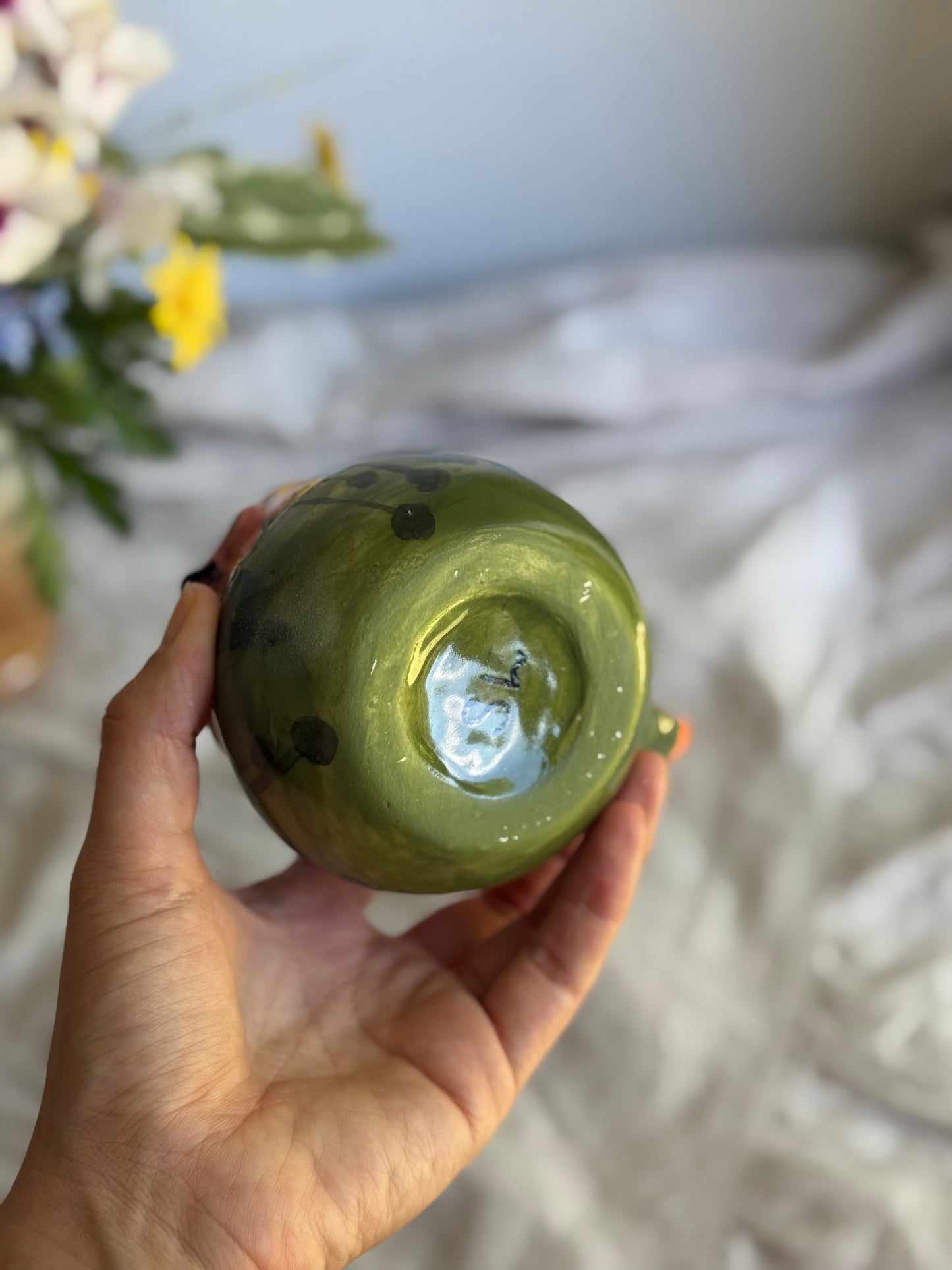 Style B gold accent hot air balloon mug – unique handmade ceramics Melbourne 