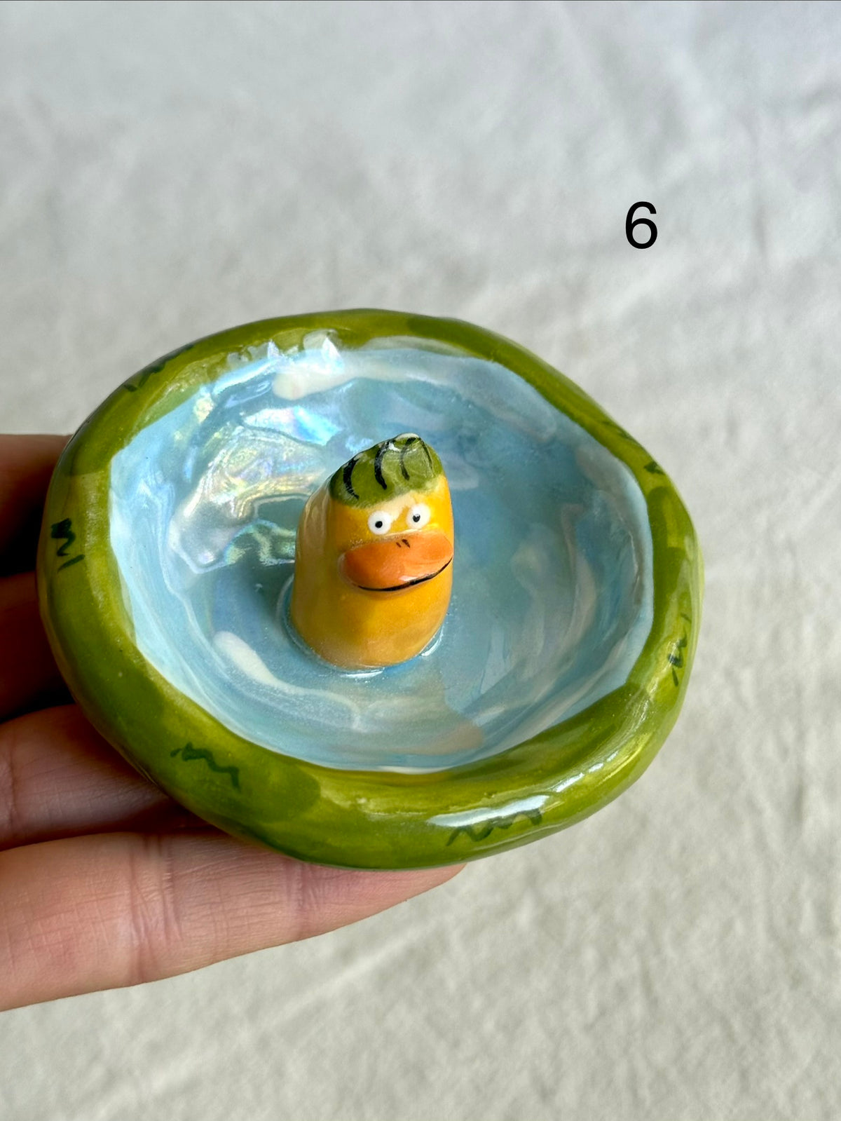 Quirky Ceramic Duck Ring Dish - SL ceramics 