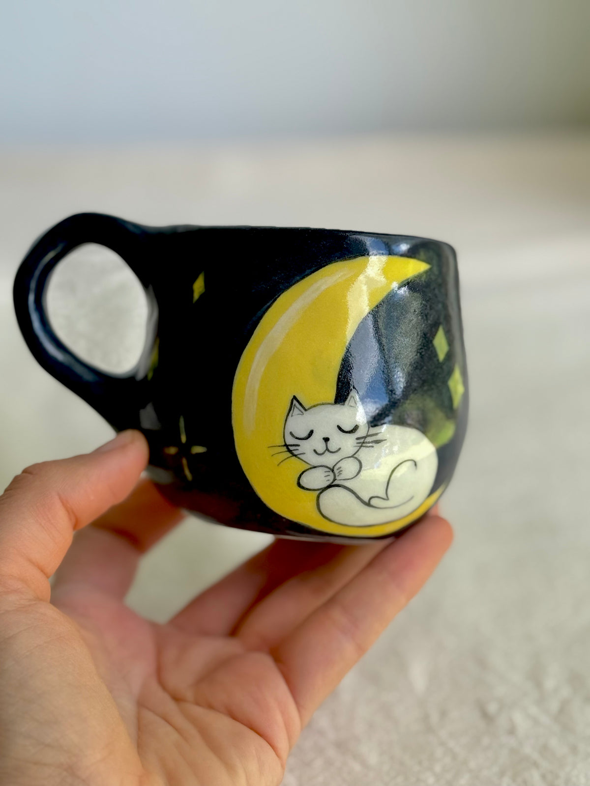 Sleeping Cat on the Moon - SL ceramics 