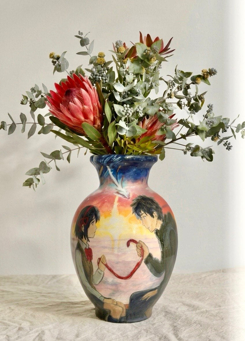 Your Name" Inspired Hand-Painted Ceramic Vase (One-of-a-Kind)