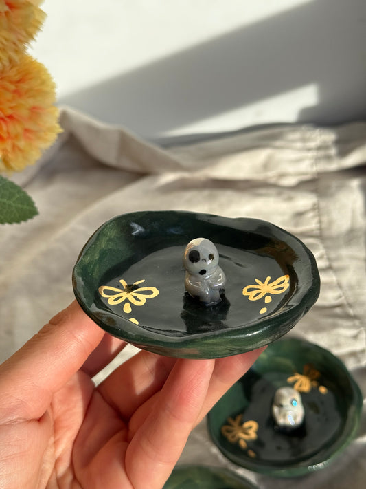 Handmade Ceramic Forest Spirit Ring Dish - SL ceramics 