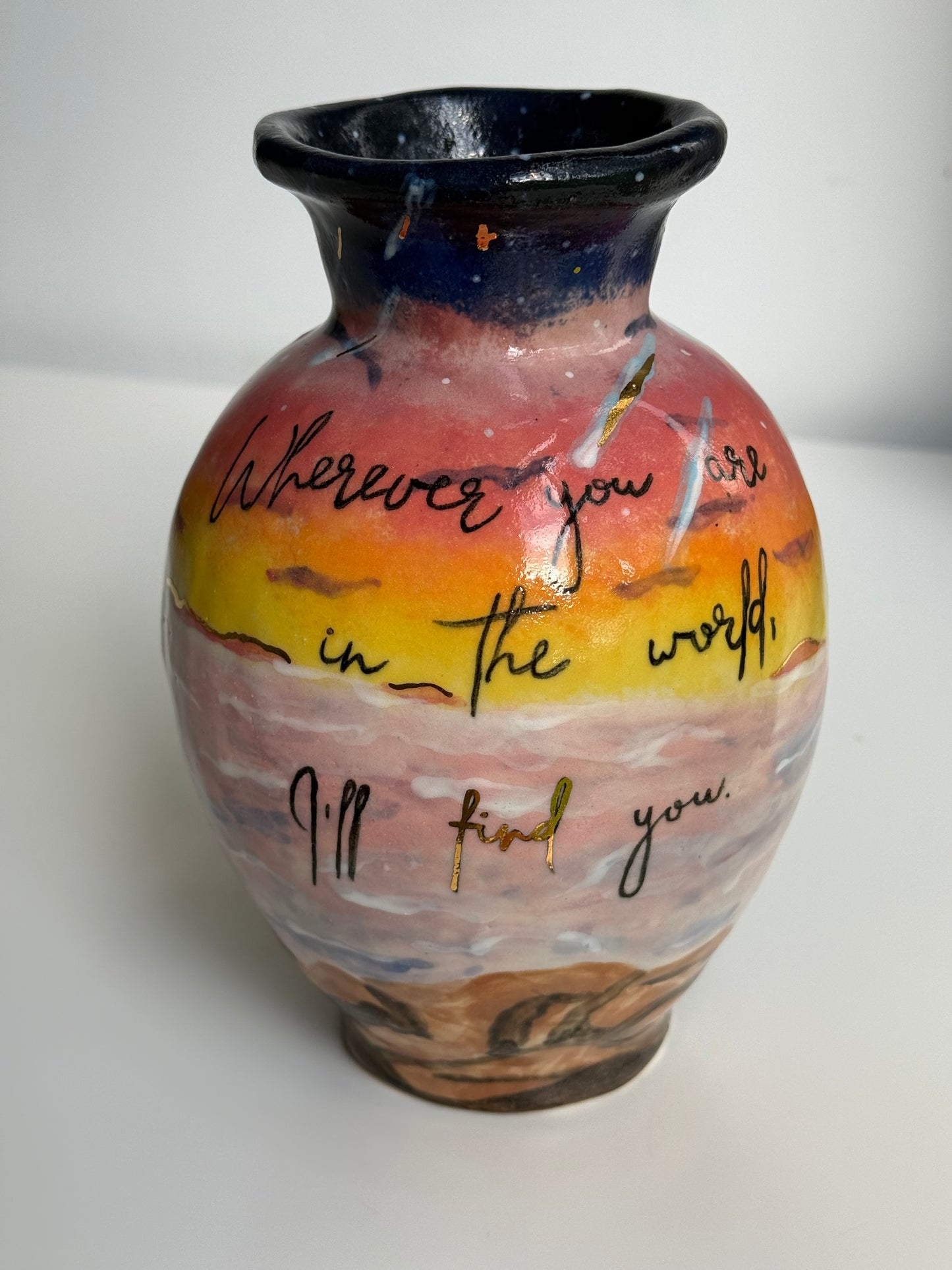 Your Name" Inspired Hand-Painted Ceramic Vase (One-of-a-Kind)