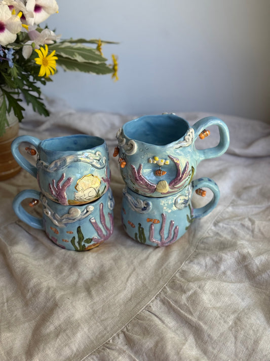 3D Underwater Life Ceramic Mug - SL ceramics 