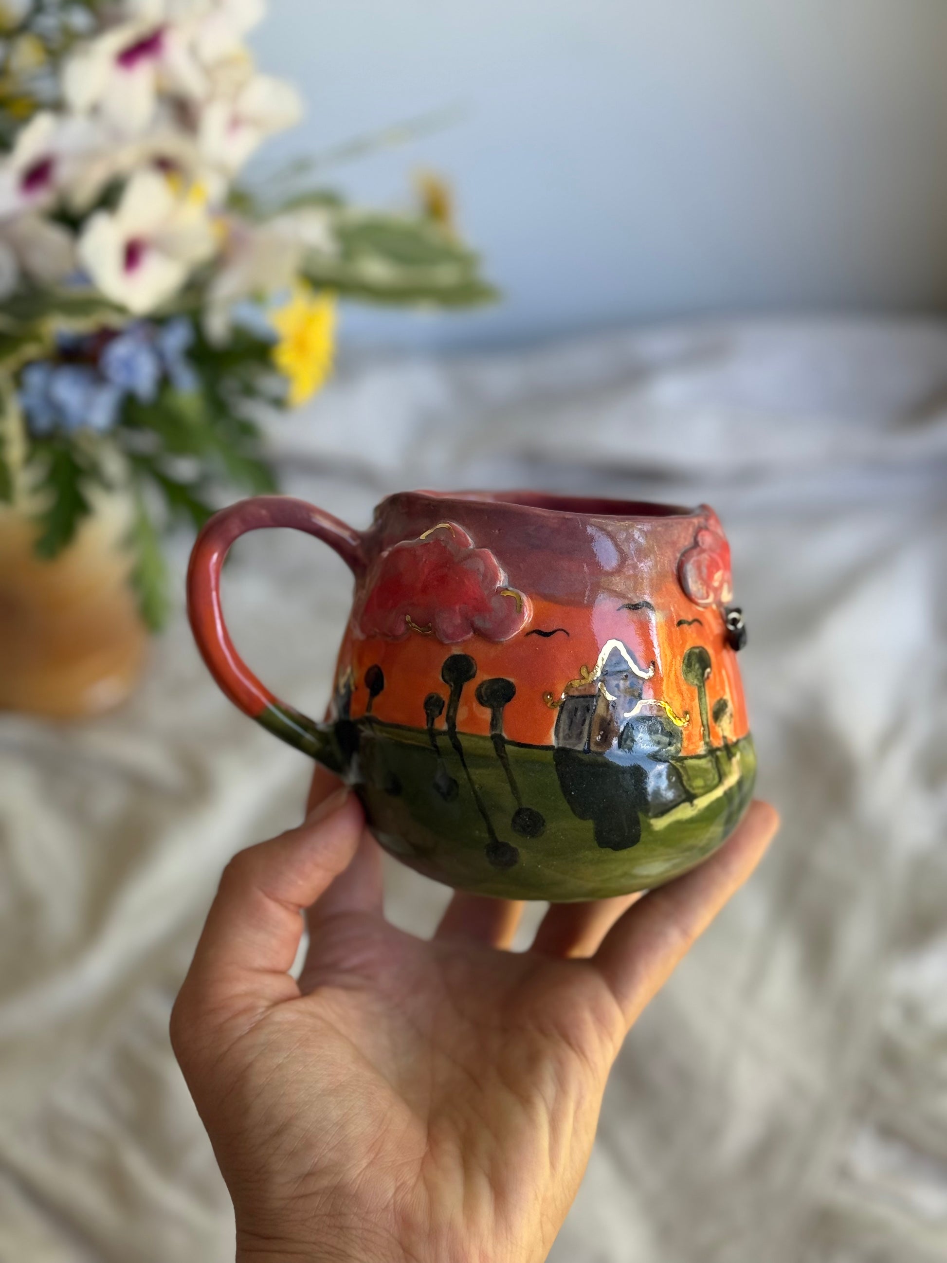 sunset mug lifestyle shot – handmade ceramic gift Melbourne Australia