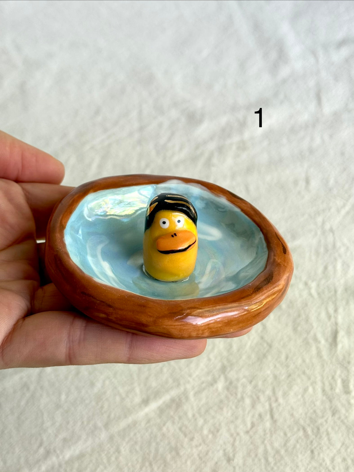Quirky Ceramic Duck Ring Dish - SL ceramics 