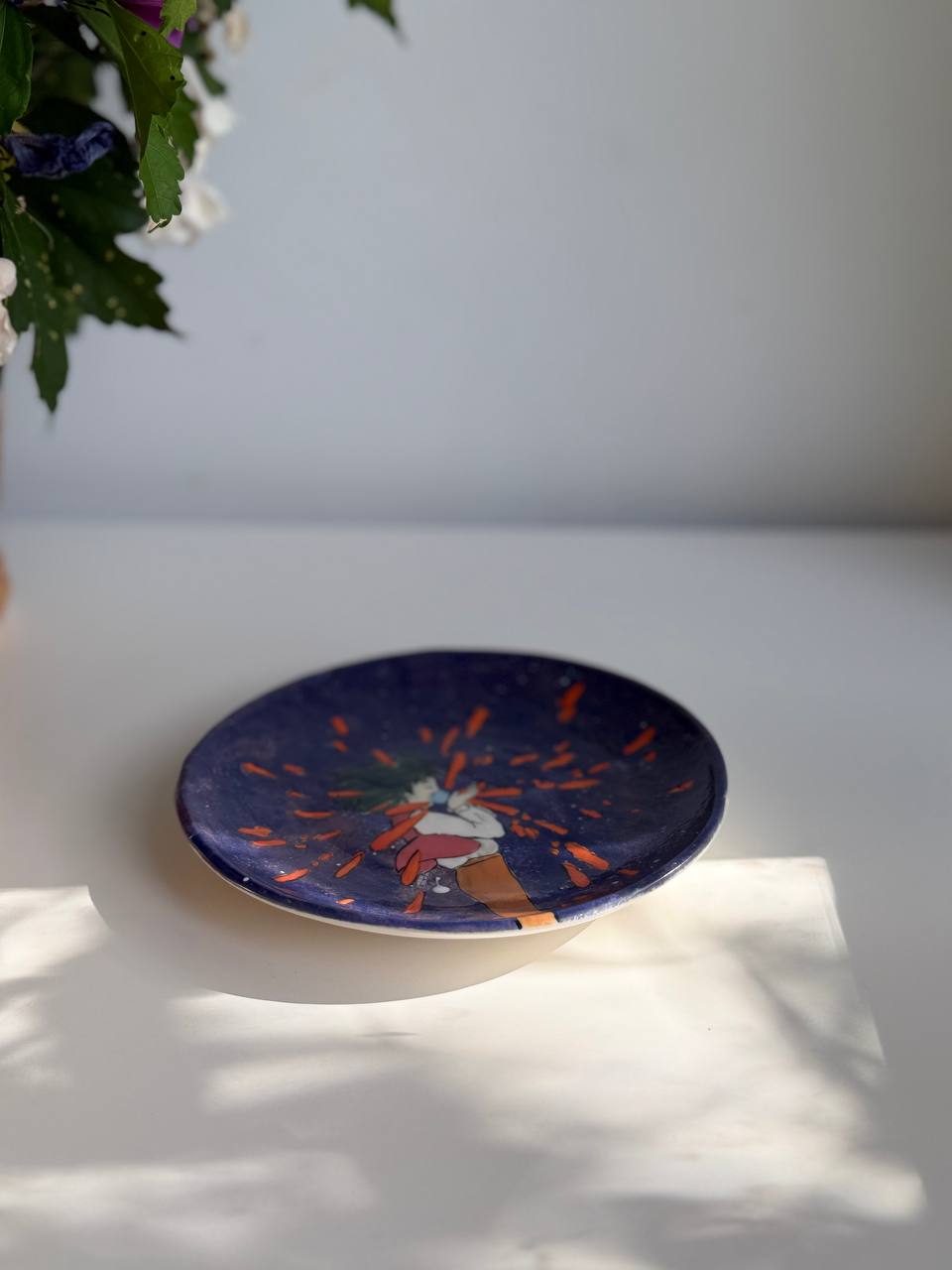 Howl Inspired Ceramic Plate 18cm, Hand Painted Anime Art Dish, Studio Ghibli Style Decorative Plate - SL ceramics 