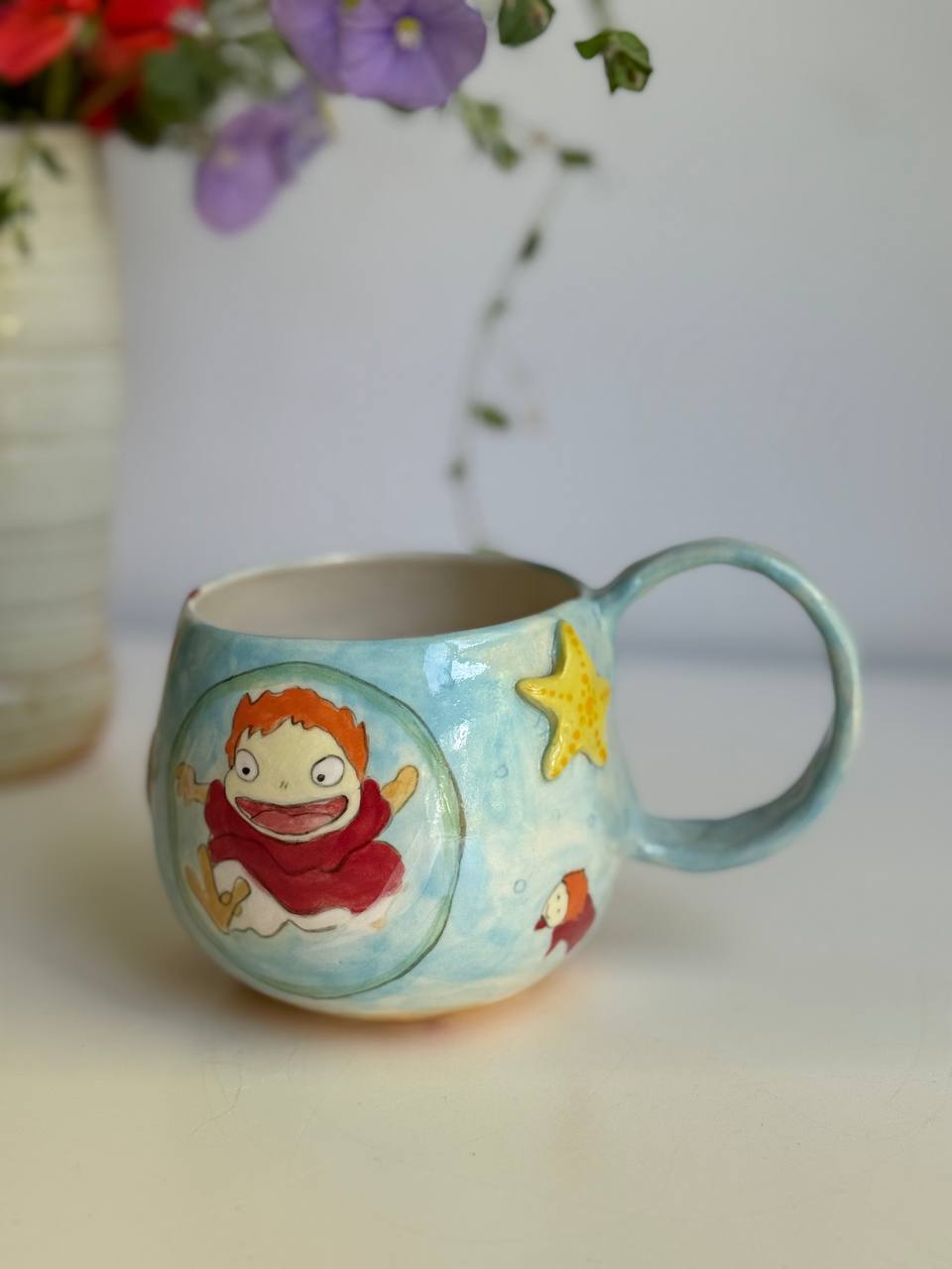 Ghibli-Inspired Ponyo Mug – Underwater Adventure with 3D Marine Details  450 ml - SL ceramics 