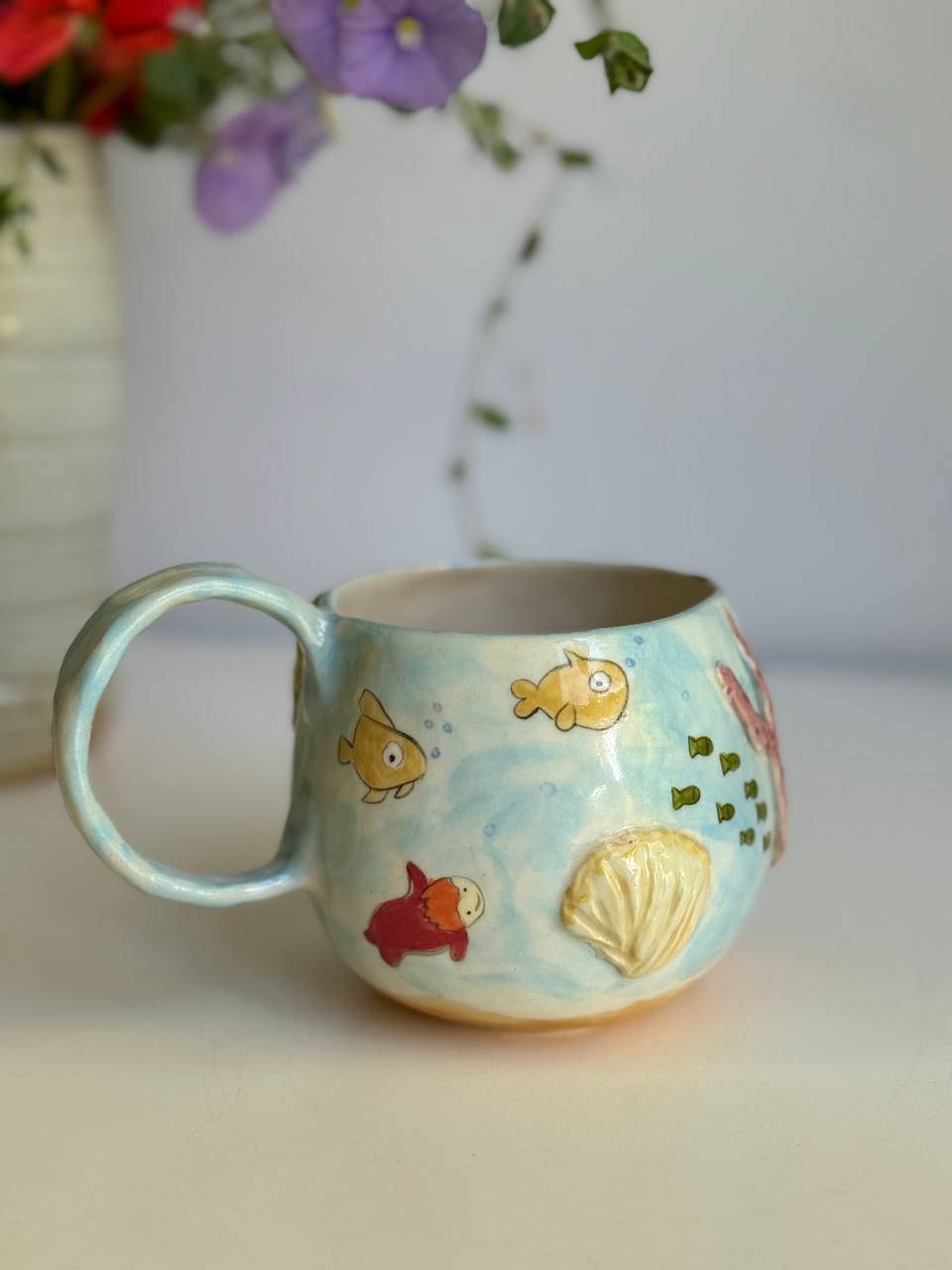 Ghibli-Inspired Ponyo Mug – Underwater Adventure with 3D Marine Details  450 ml - SL ceramics 