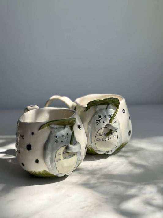 Totoro and Soot sprites rain mug 450 ML