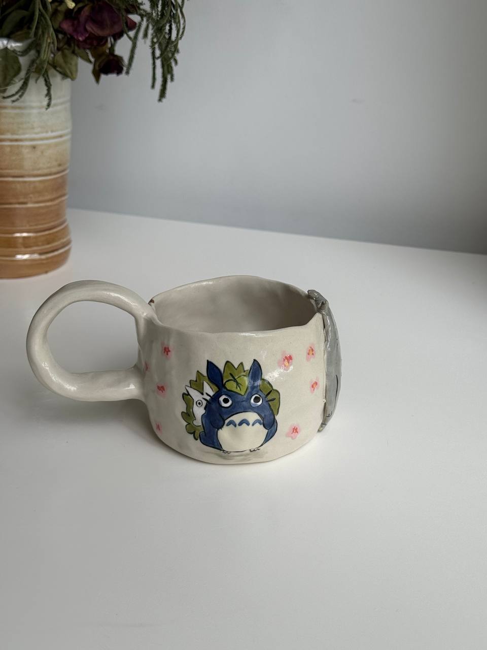 Handmade Totoro Mug | Whimsical Stoneware Clay Cup - SL ceramics 