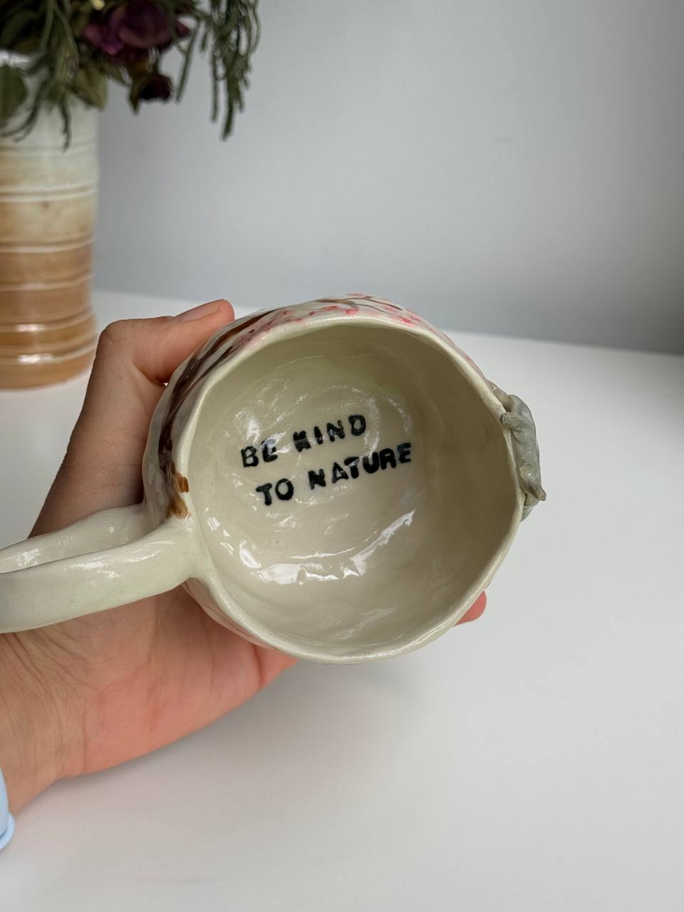 Handmade Totoro Mug | Whimsical Stoneware Clay Cup - SL ceramics 