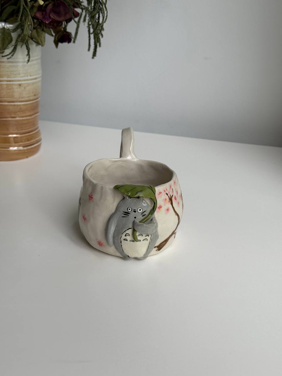 Handmade Totoro Mug | Whimsical Stoneware Clay Cup (seconds) - SL ceramics 