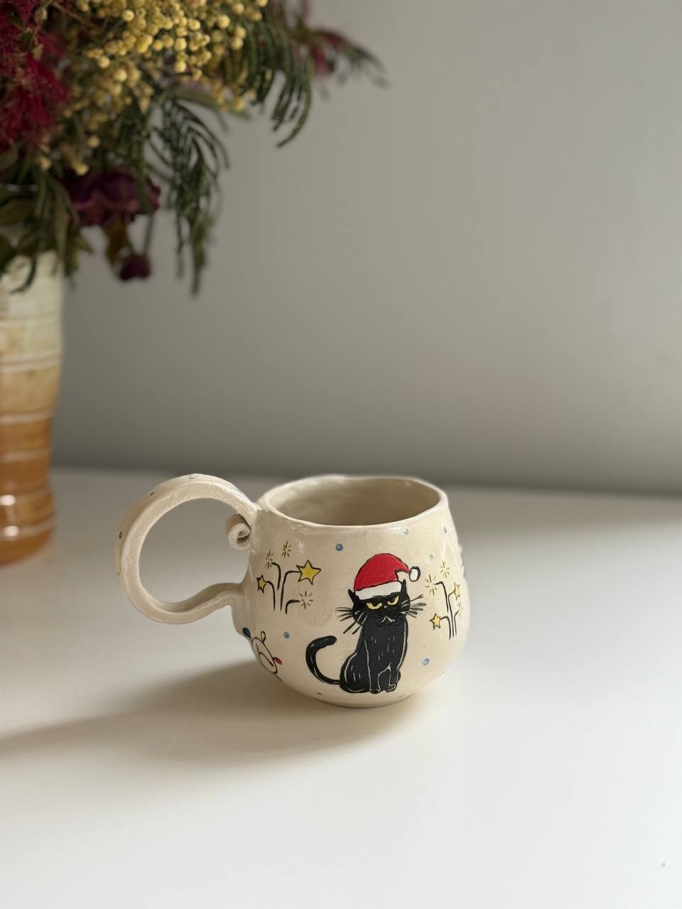 Christmas Grumpy Cat Mug - SL ceramics 