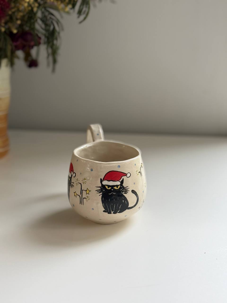 Christmas Grumpy Cat Mug - SL ceramics 