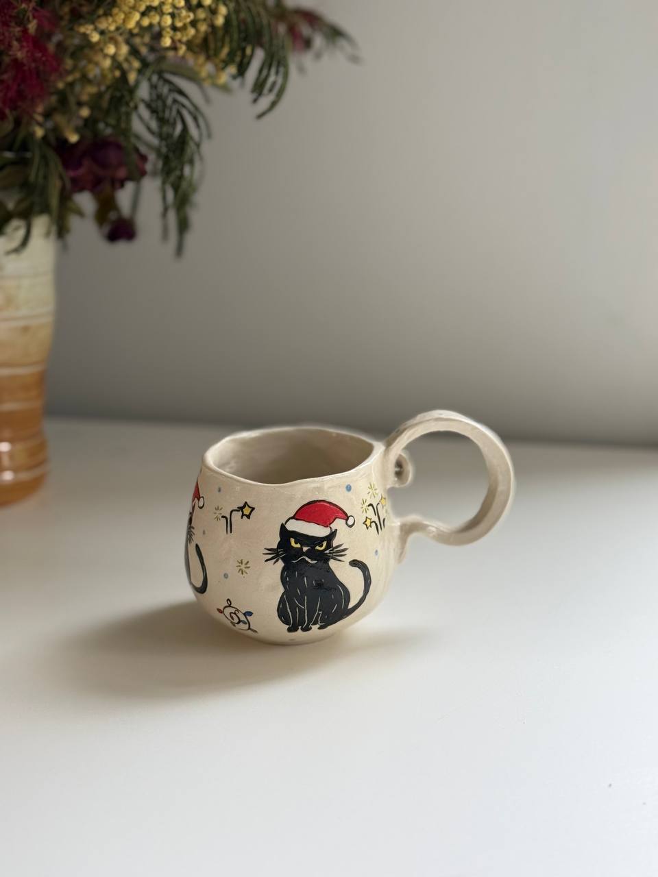 Christmas Grumpy Cat Mug - SL ceramics 