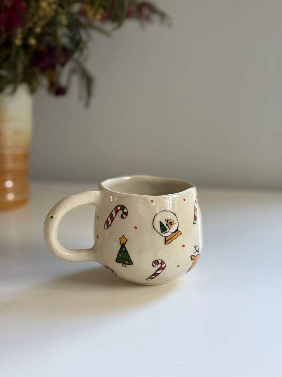 Christmas Mug with candy cane - SL ceramics 