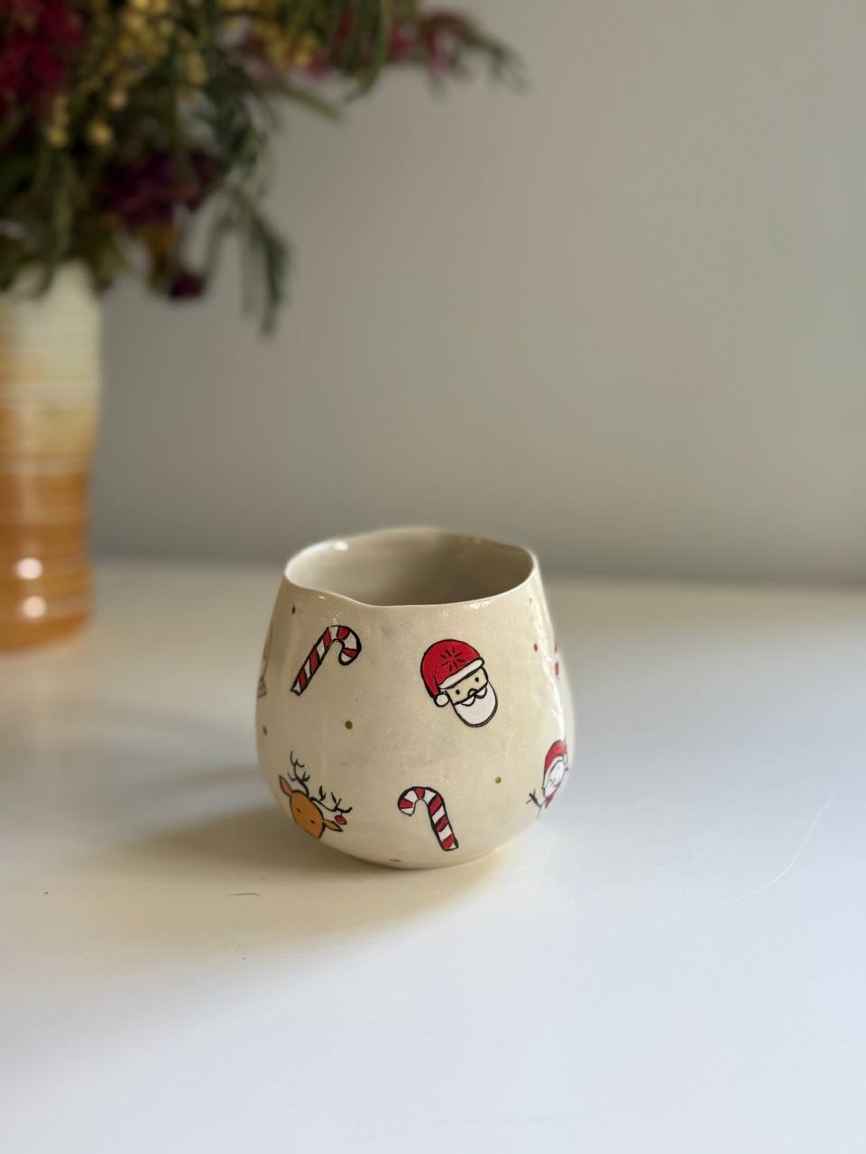 Christmas Mug with candy cane - SL ceramics 