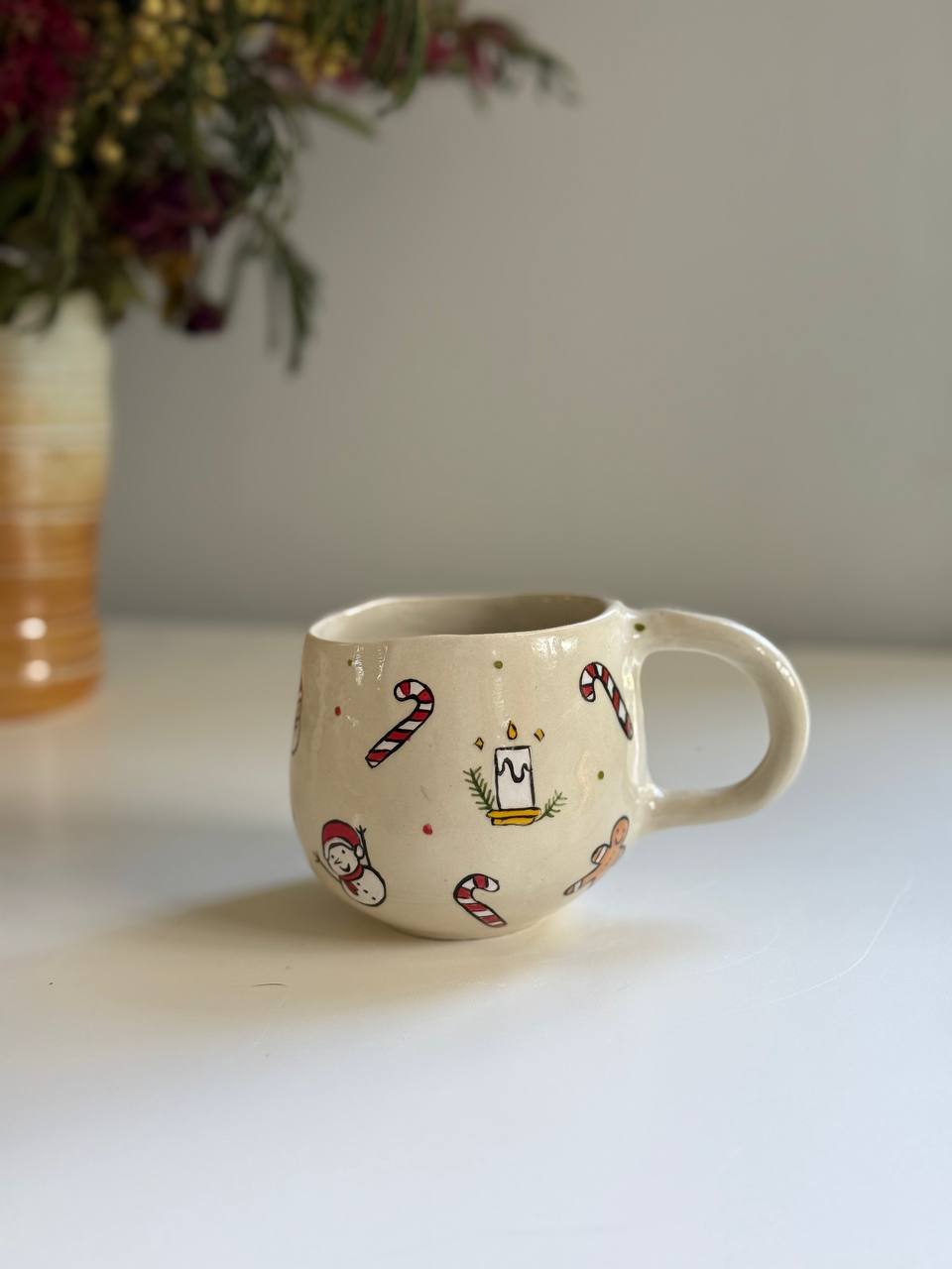 Christmas Mug with candy cane - SL ceramics 