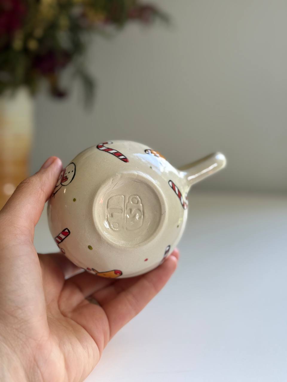 Christmas Mug with candy cane - SL ceramics 