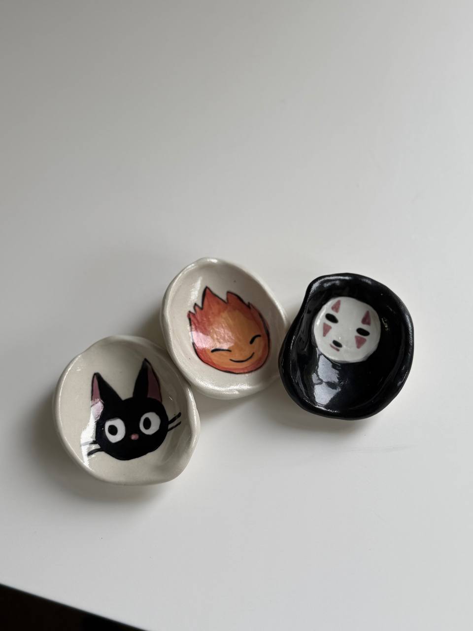 Set of 3 Handmade Worry Stones – Studio Ghibli Inspired - SL ceramics 