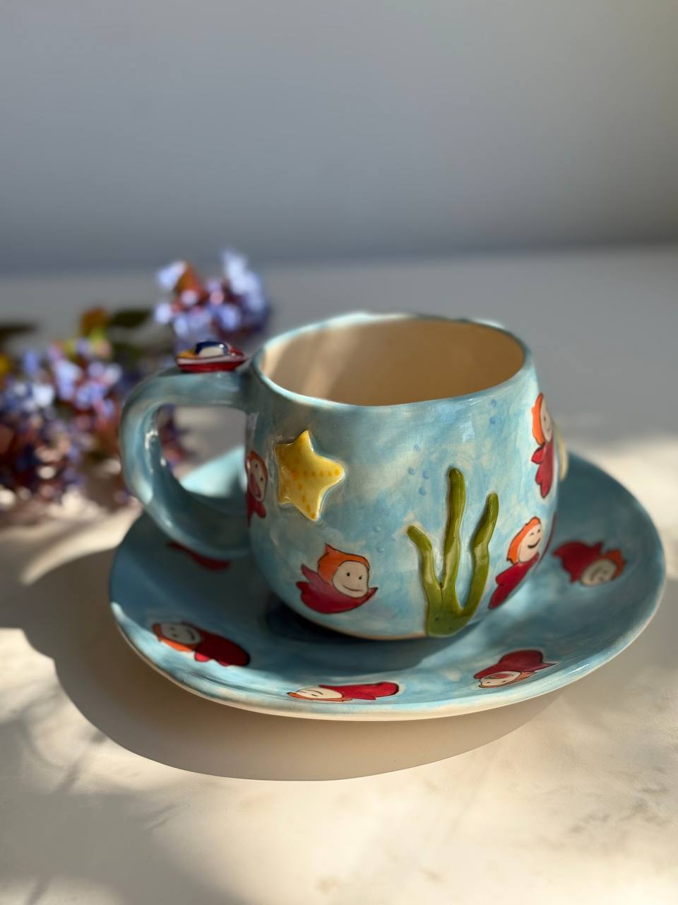 Ponyo & Her Sisters Inspired Mug & Plate Set
