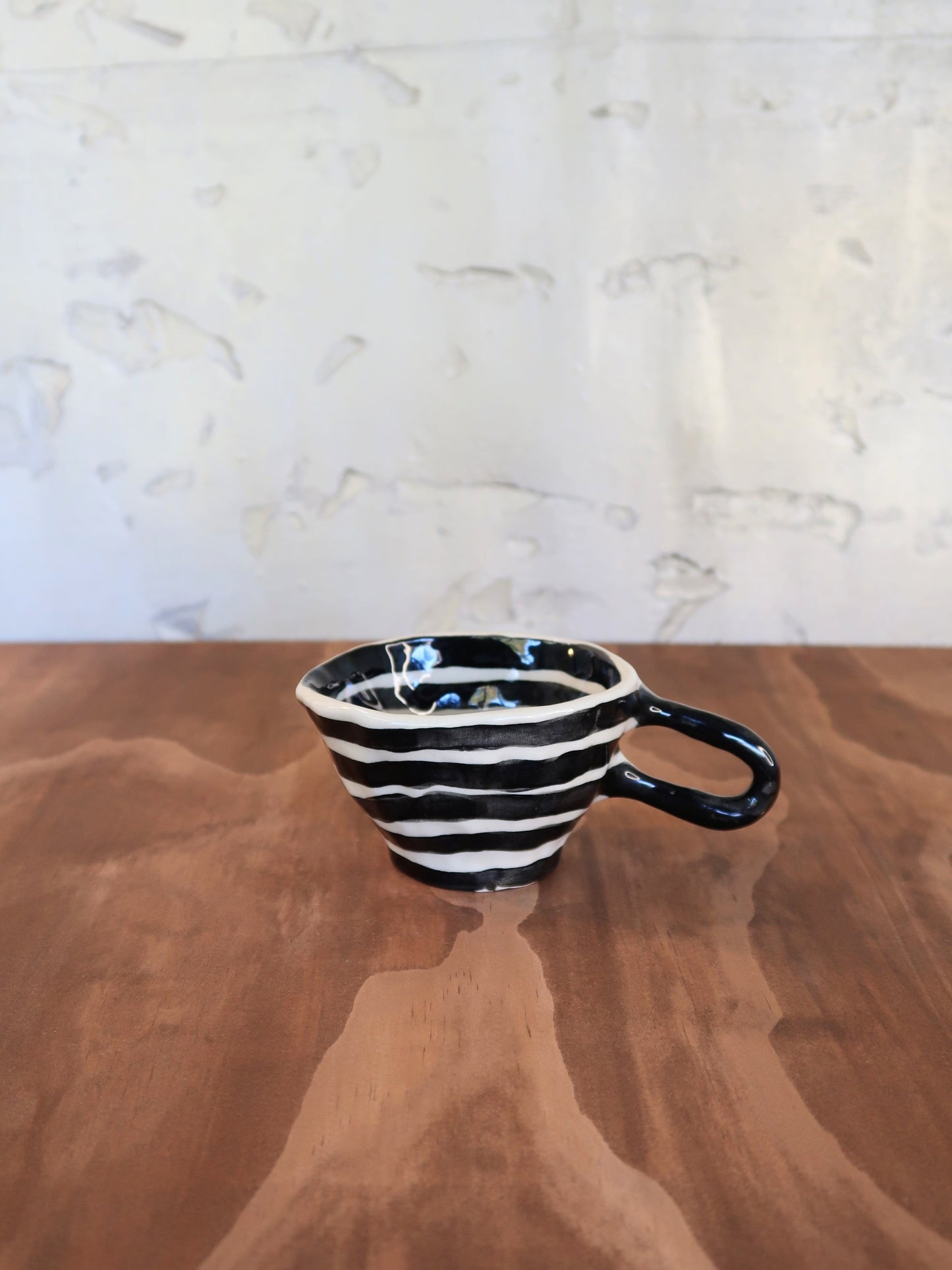Black & White Cup with Plate