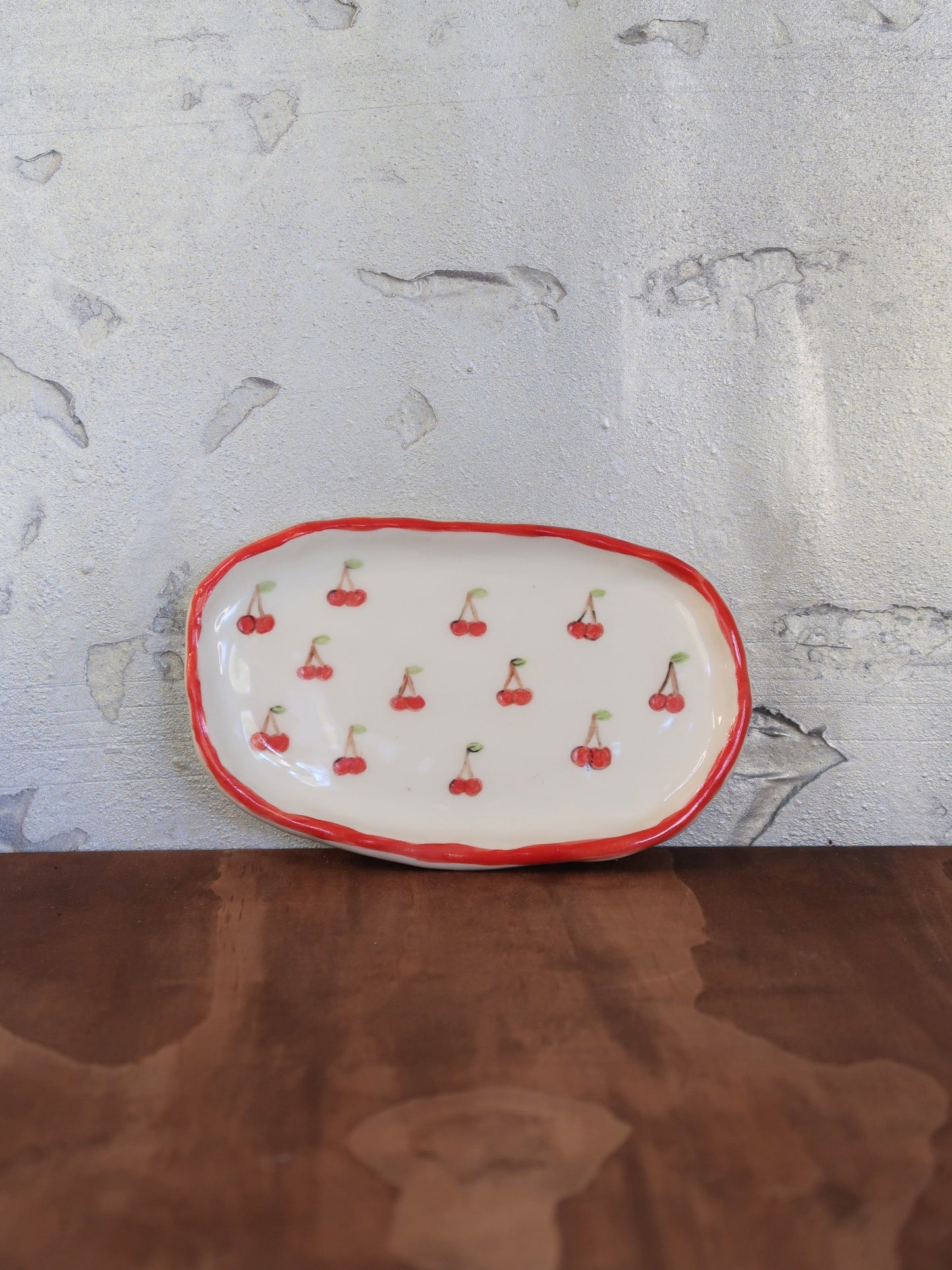 Small Cherry Dish – Hand-Painted, Hand-Pinched