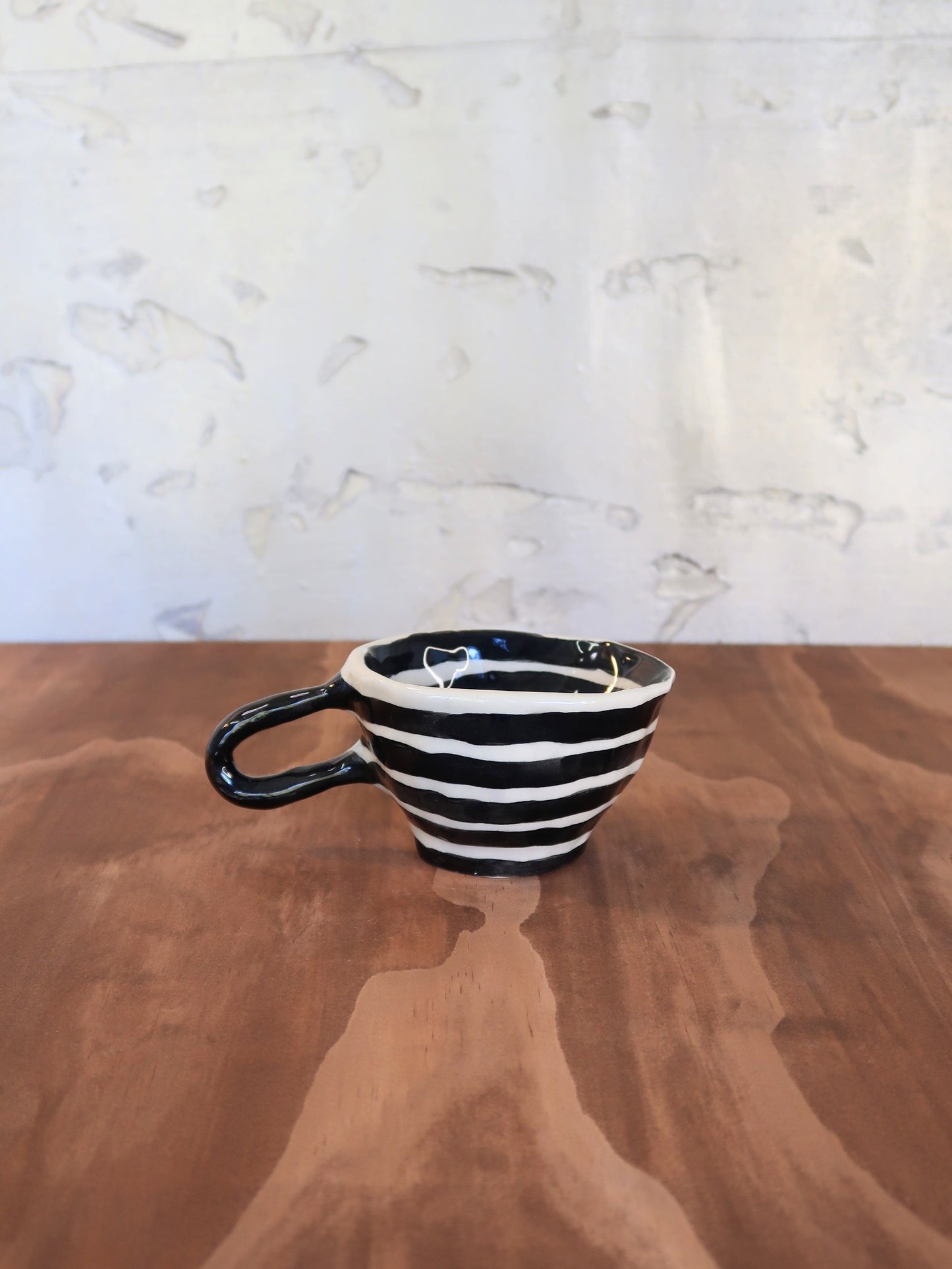 Black & White Cup with Plate