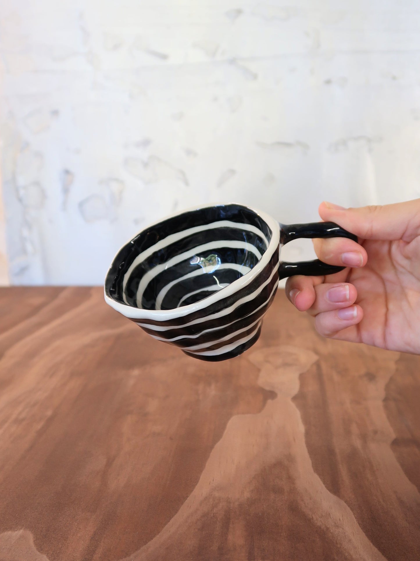 Black & White Cup with Plate