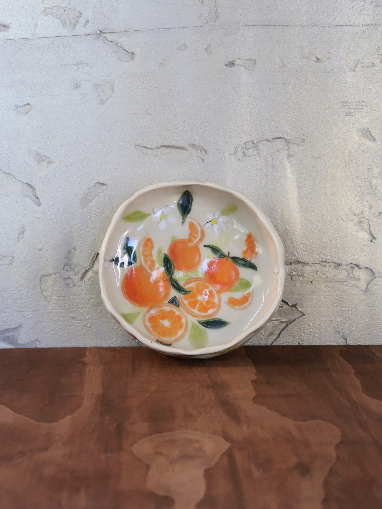 Oranges Bowl —Hand-Painted, Hand-Pinched