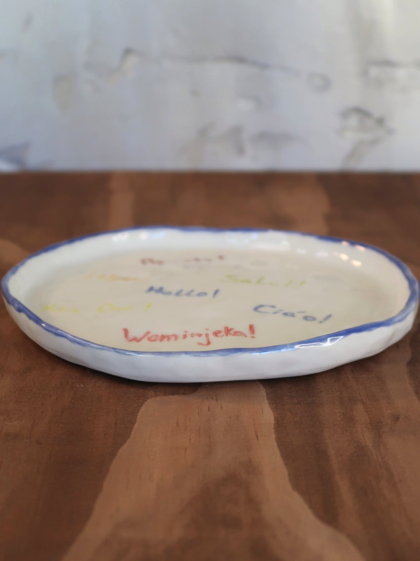 Hello Plate – Hand-Painted, Hand-Pinched