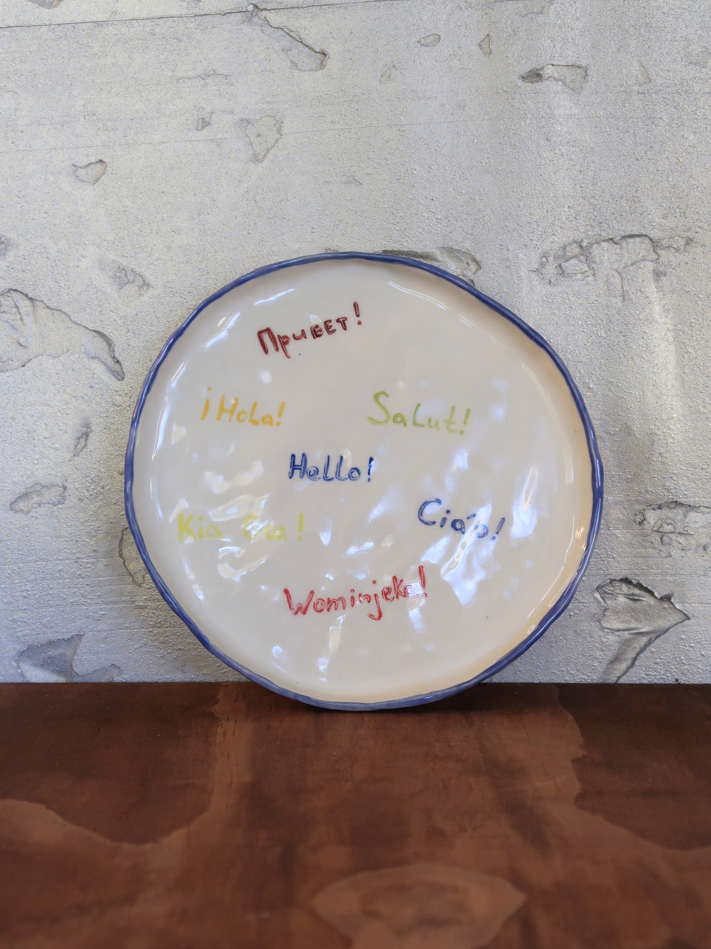 Hello Plate – Hand-Painted, Hand-Pinched