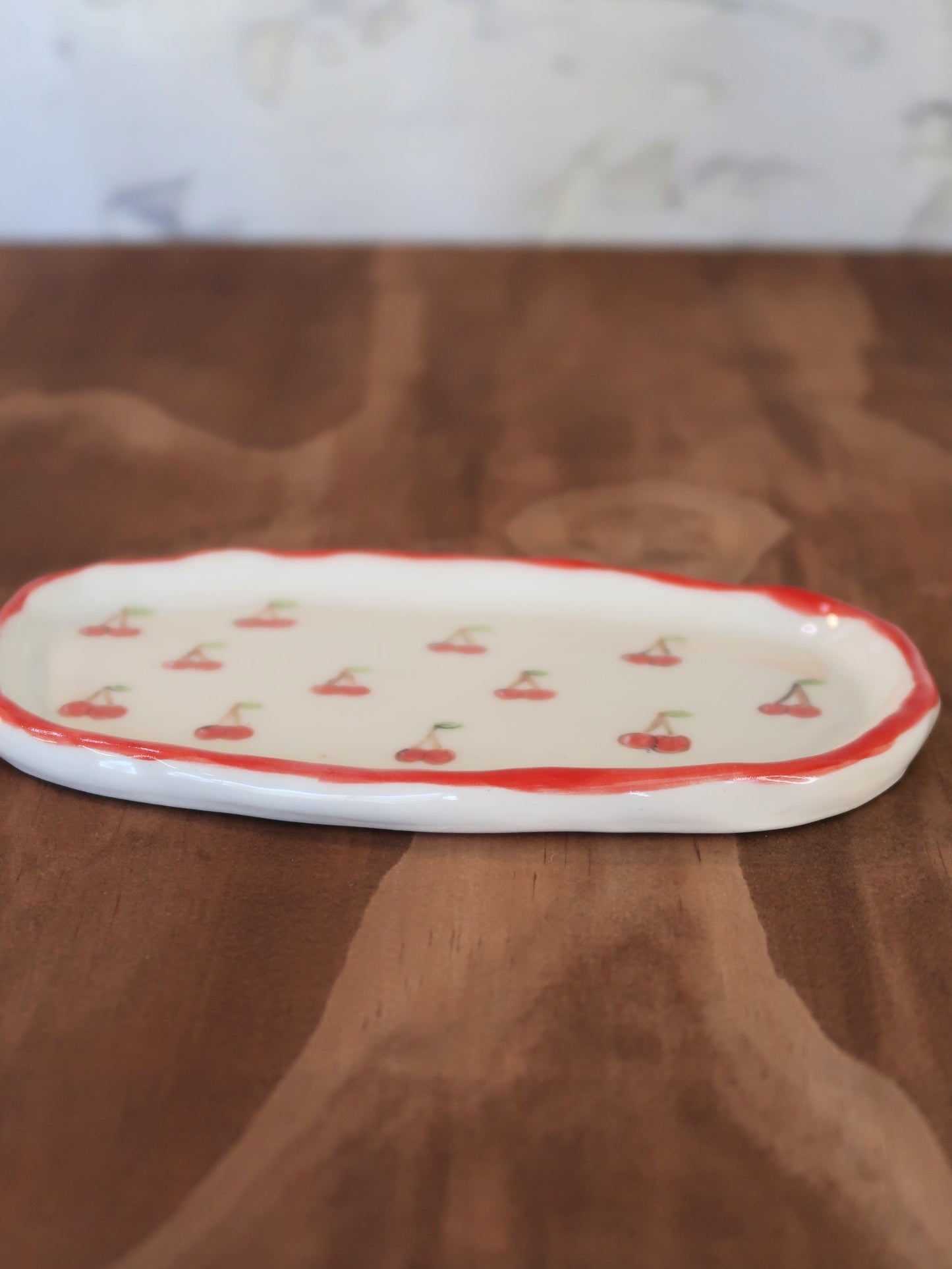 Small Cherry Dish – Hand-Painted, Hand-Pinched