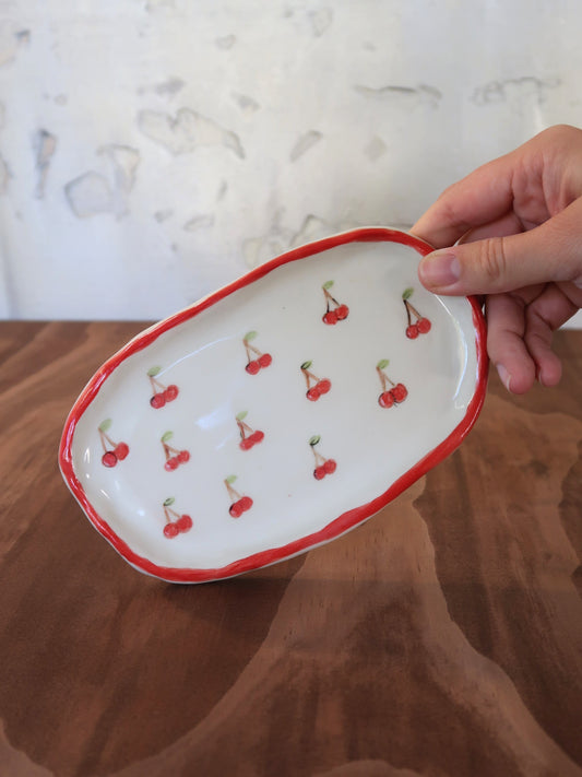 Small Cherry Dish – Hand-Painted, Hand-Pinched